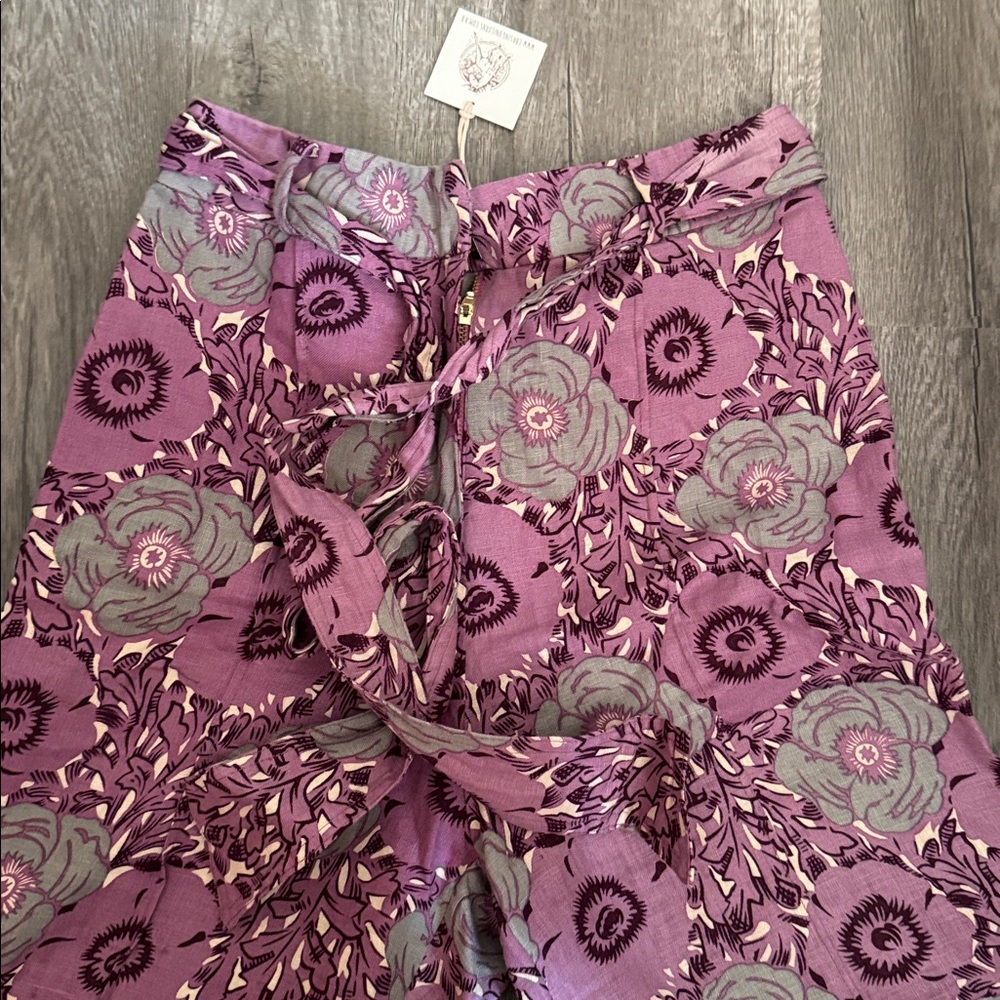 Chasing unicorns poppy print linen flares - Picture 3 of 5